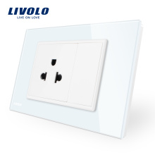 Livolo Manufacturer Toughened Glass Panel One Gang US Power Socket Plug VL-C9C1US-11/12